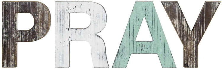 Rustic PRAY Wall Mounted or Tabletop Decorative Cutout Letters Sign-MyGift