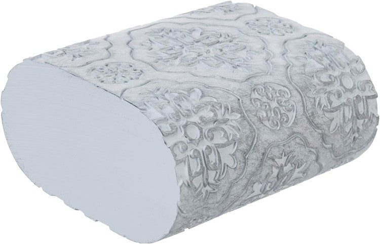 Etched Flower Gray Resin Vanity Set with Liquid Soap or Lotion Dispenser, Toothbrush Holder, Tumbler Cup and Soap Dish-MyGift
