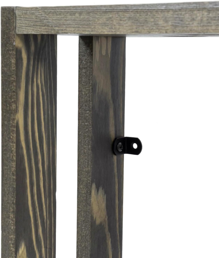 Freestanding Gray Wood Pool Cue Stick Holder, Cue Rack w/ Ball Storage and Rack Slot-MyGift