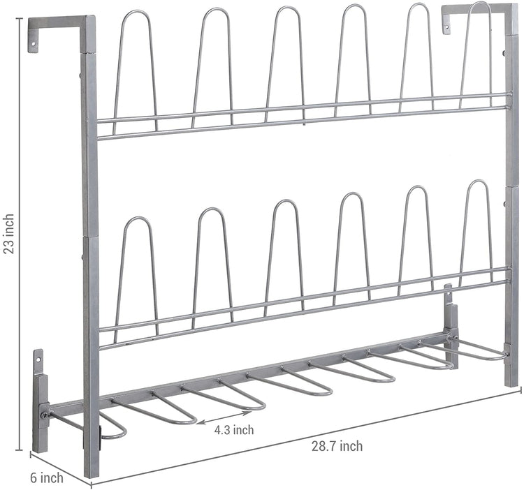 wall mounted shoe rack metal wire