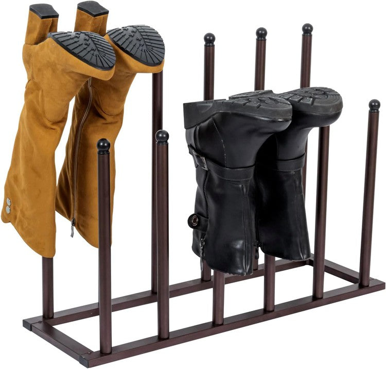 Bronze Metal Freestanding Boot Shaper Storage Rack, Shoe Organizer Stand for Closet, Entryway, Mudroom-MyGift