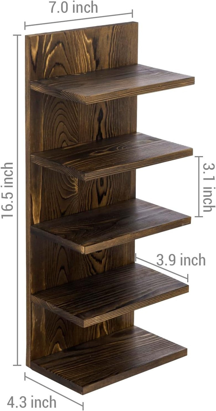 5 Tier Wood Sunglasses Holder Rack, Wall Mounted Eye Glasses Storage Organizer-MyGift