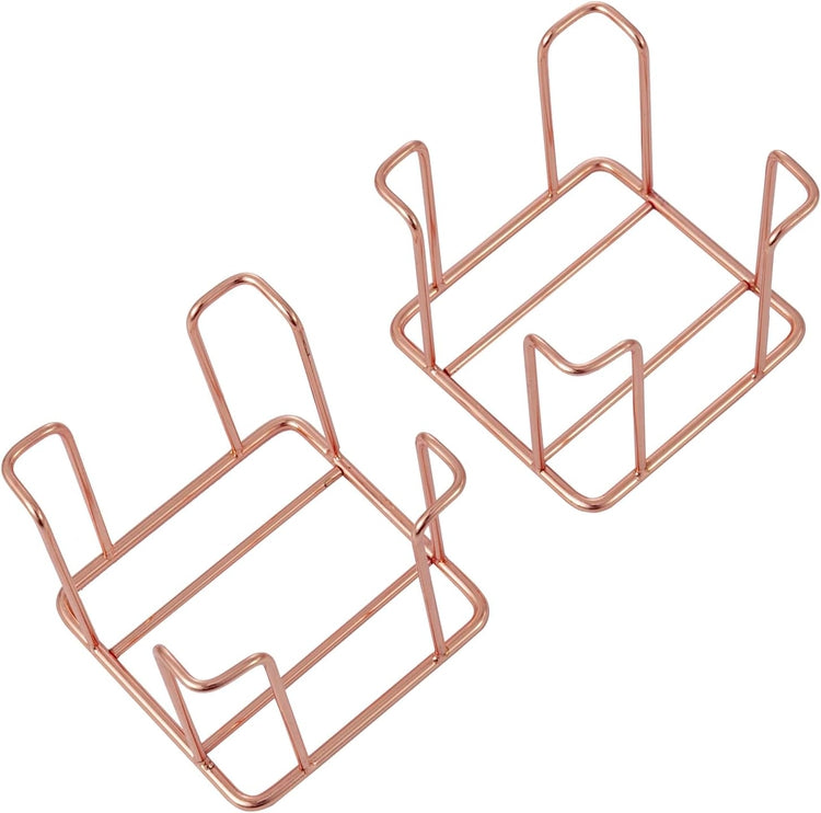 Tabletop Copper Metal Sticky Note Cube Holders, Memo Pads Containers for Home Office School Desk, Set of 2-MyGift