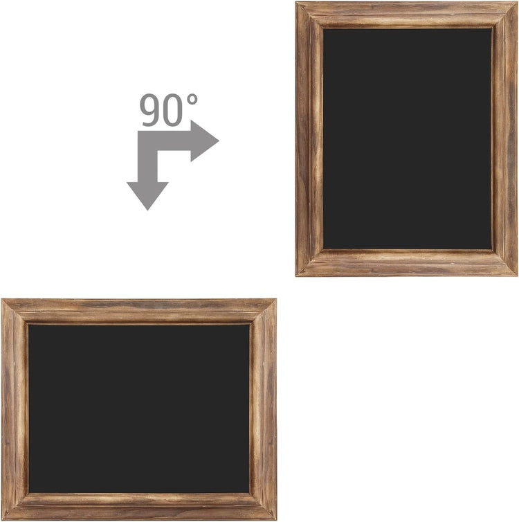 Wall Mounted Burnt Wood Beveled Picture Frame Chalkboard, 11x14 Inch Decorative Chalk Message Board-MyGift