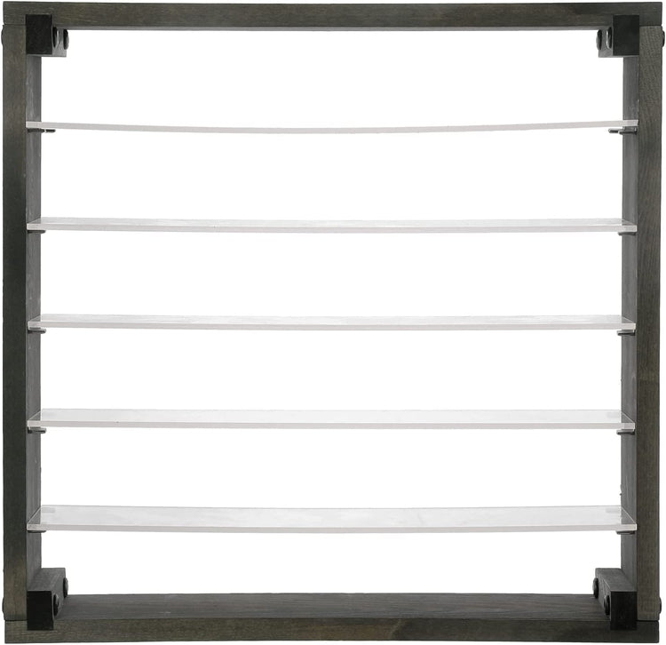 Gray Wood and Clear Acrylic Wall Mounted Collectibles Display Shelf, Storage Rack-MyGift
