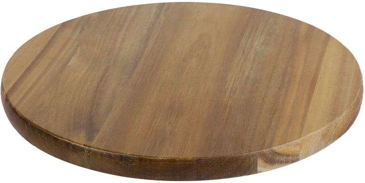 Acacia Wood Lazy Susan Condiment Tray, 360 Degree Rotating Turntable Spice Rack Organizer-MyGift