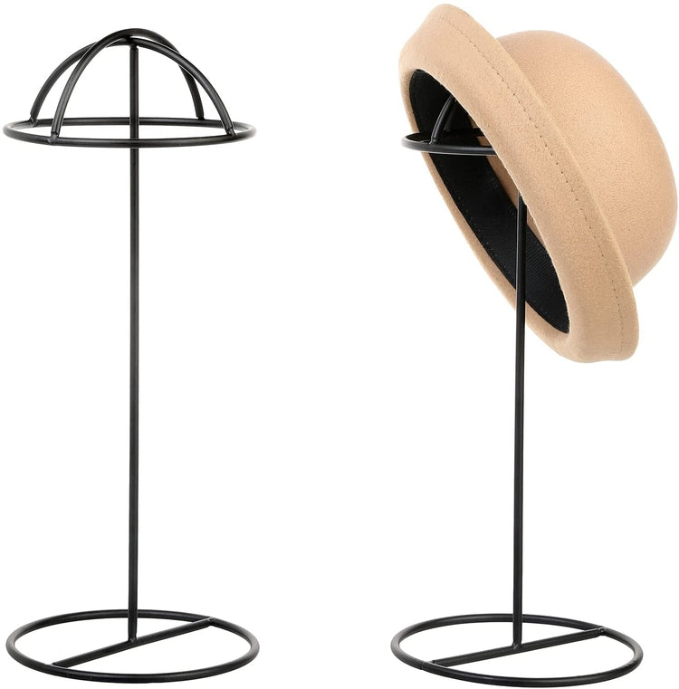 Set of 2, Black Tabletop Wire Hat Rack, Wig Holder Display Stand-MyGift