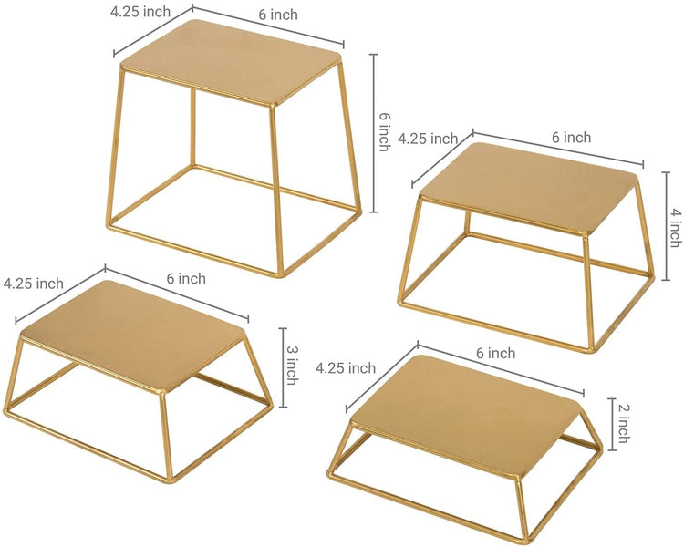 Brass Tone Metal Nesting Display Risers, Set of 4 – MyGift