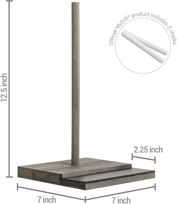 4 Pack of 12 Inch Gray Wooden Display Rack, Donut Holder and Serving Stands with Chalkboard Labels-MyGift