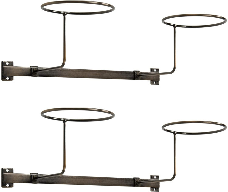 Set of 2 Modern Antique Copper Metal Wire Wall Mounted Hat Racks-MyGift