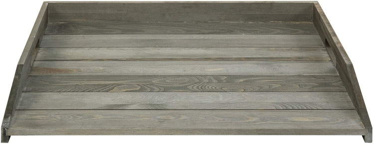 Gray Wood, Large Stove Top Cover and Countertop Tray, Noodle Board with Cutout Handles-MyGift