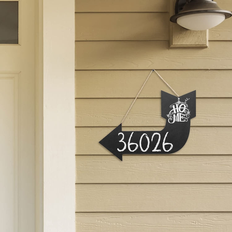 Arrow Design Wall Mounted Business or Entryway Blackboard Signage with Rope Hanger-MyGift