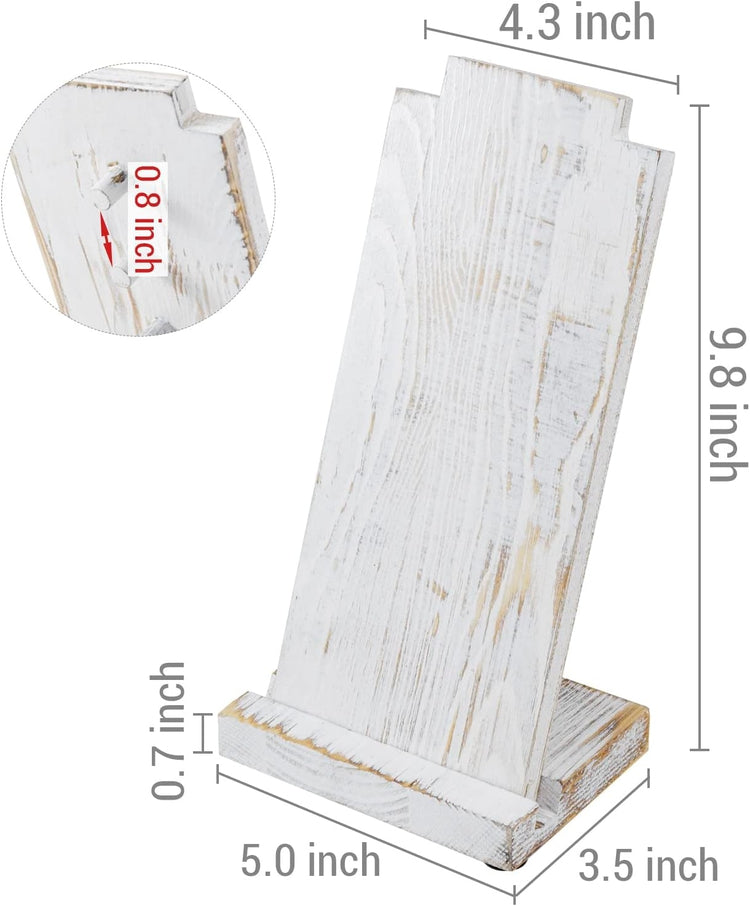 Whitewashed Wood Necklace Easel Stand with Detachable Board and Base, Tabletop Adjustable Jewelry Holder Retail Display-MyGift