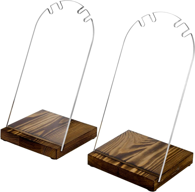 Tabletop Clear Acrylic Necklace Holder, Jewelry Easel Stand Retail Display, Set of 2-MyGift
