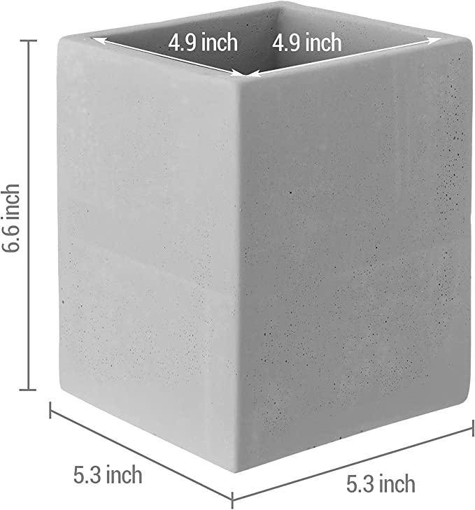Kitchen Utensil Holder, Rectangular Concrete Kitchen Tools Storage Container Crock-MyGift