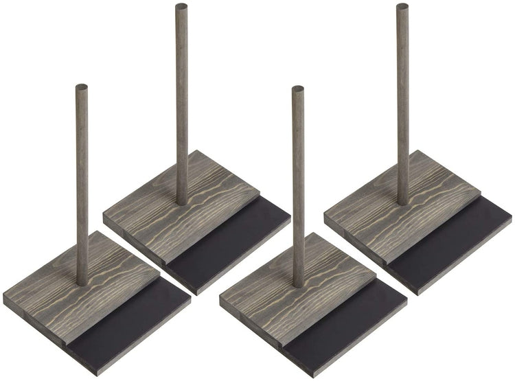 4 Pack of 12 Inch Gray Wooden Display Rack, Donut Holder and Serving Stands with Chalkboard Labels-MyGift