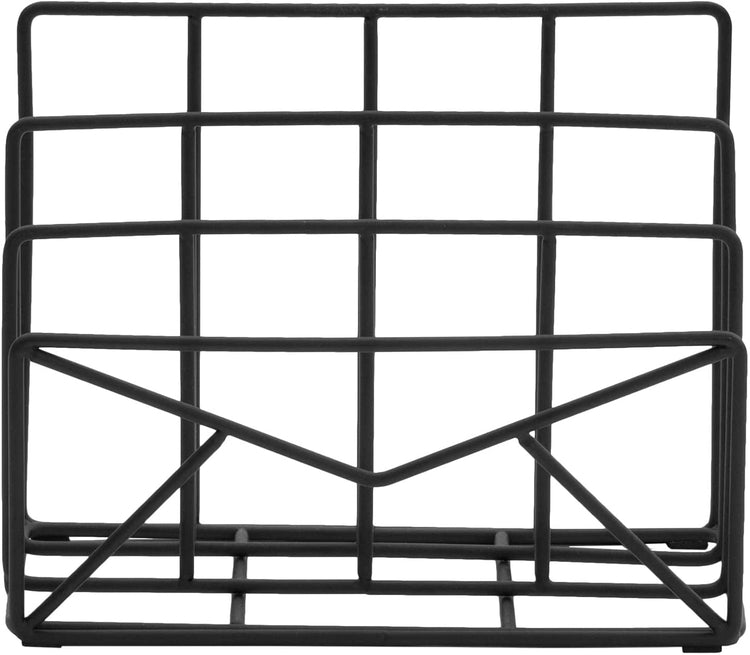 Organizer Desktop In Rete Metallica - 3 Scomparti Per Lettere, Documenti, Biglietti Da Visita, Nero - Foto 7