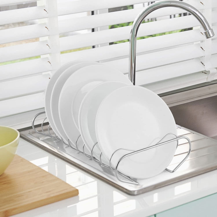 Chrome Drying Rack Chrome Plated Metal Kitchen Dish Storage Organizer and Drying Rack, Ho ...
