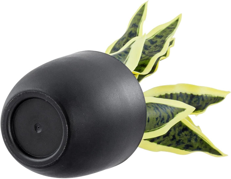 Artificial Faux Tall Snake Plant in Matte Black Planter Pot-MyGift