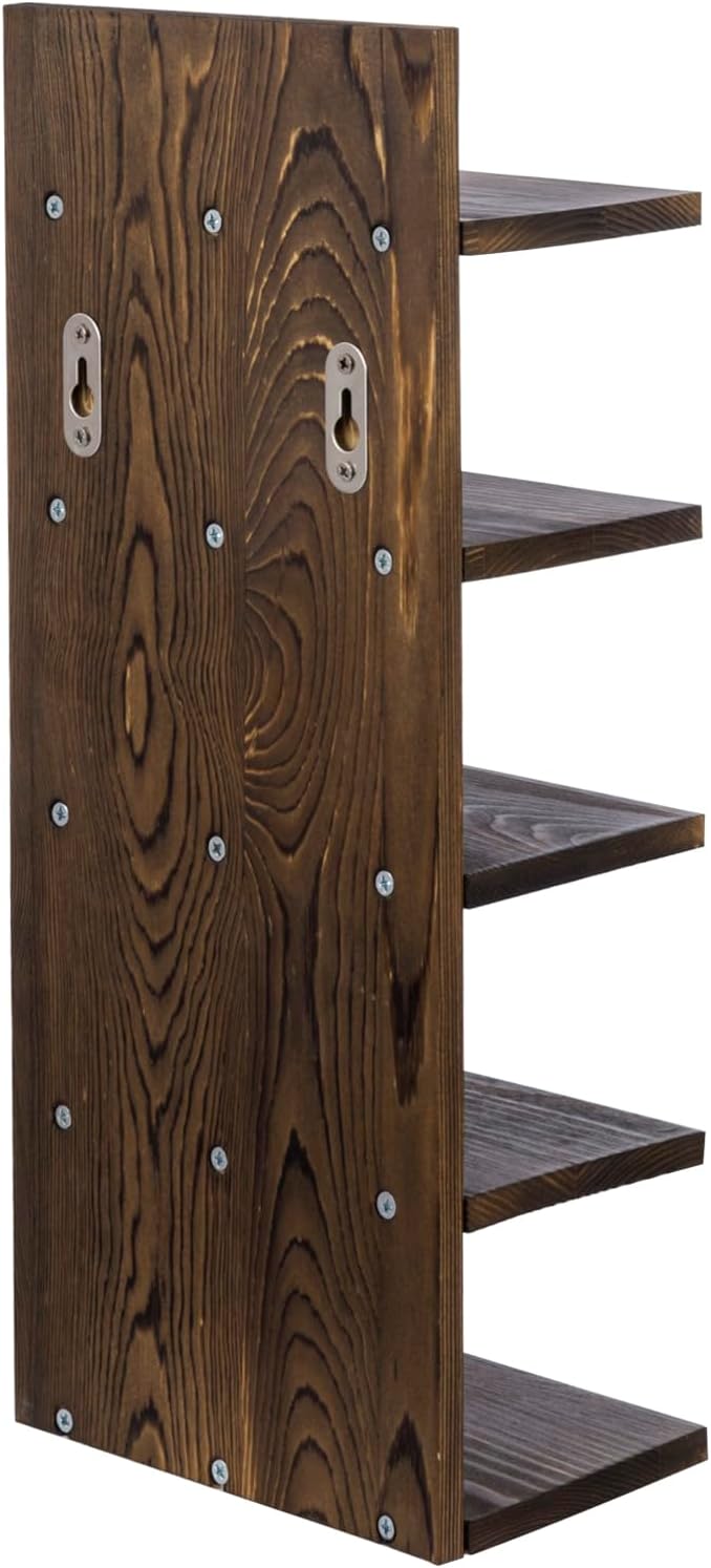 5 Tier Wood Sunglasses Holder Rack, Wall Mounted Eye Glasses Storage Organizer-MyGift