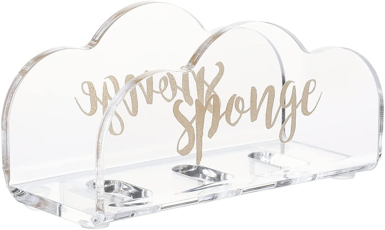 Acrylic Bubble Design Kitchen Sponge Holder, Countertop Sink Sponge Storage Rack with Draining Holes-MyGift