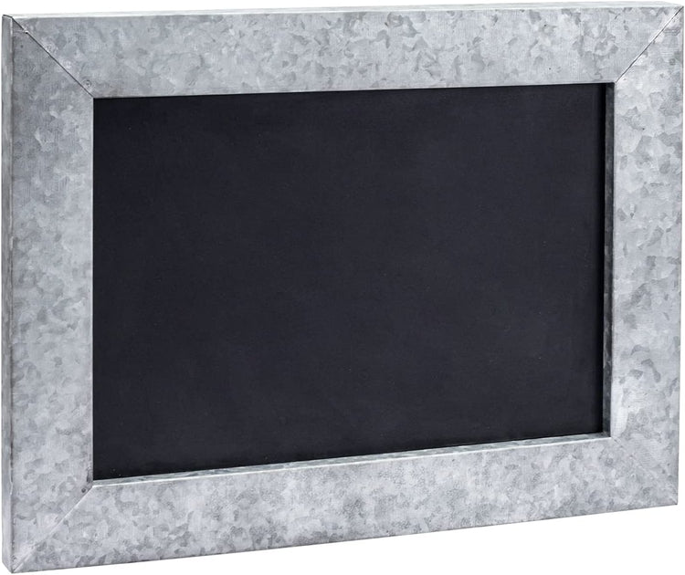 12 x 16 Inch Wall Mounted Galvanized Metal Picture Frame Chalkboard, Blackboard Menu Display, Chalk Message Board-MyGift