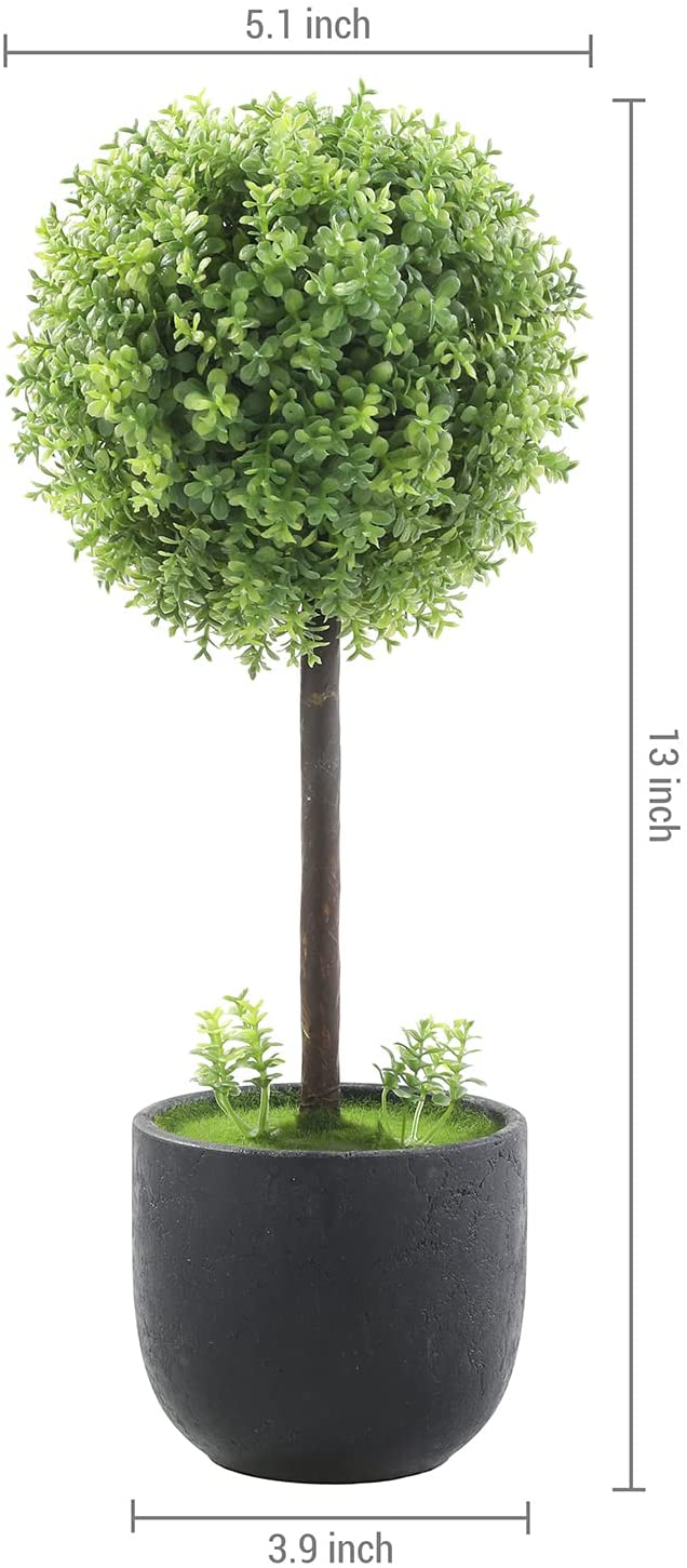 MyGift Lifelike Decorative 4-Inch Green Boxwood Ball Topiary, Foliage  Artificial Greenery, Set of 2