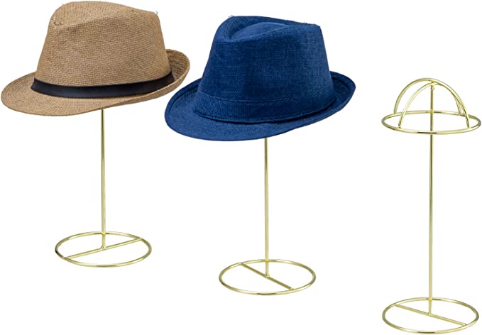 Freestanding Tabletop 14-Inch Hat Rack Stand, Wig Storage Display Holder, Set of 3-MyGift
