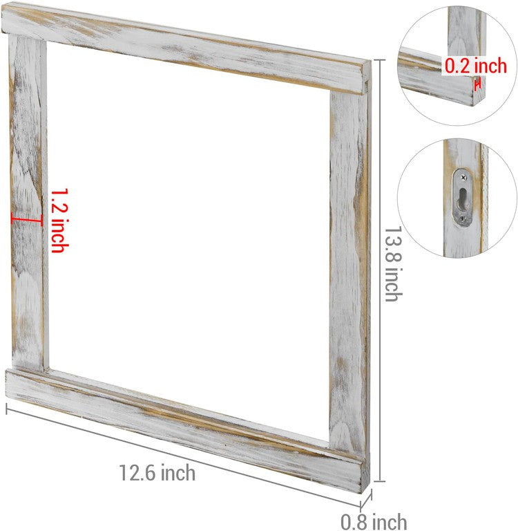 Wall Mounted White Wood Vinyl Records Display Frame, Hanging LP Record Album Sleeve Cover Art Holders, Set of 4-MyGift