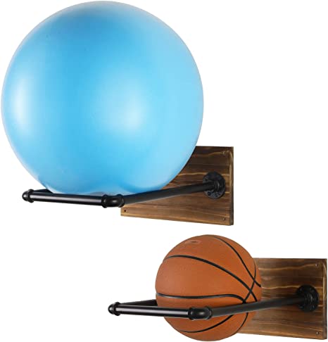 Wall-Mounted Sports Ball Holder Storage, Yoga Studio and Gym Equipment Organizer, Set of 2-MyGift