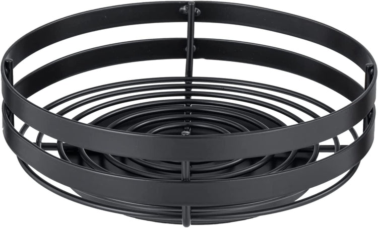 Matte Black Metal Wire Lazy Suzan Turntable Spice Holder, Kitchen Jar and Bottle Rack-MyGift