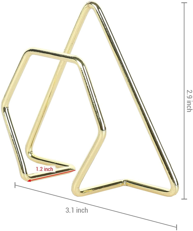 Set of 4, Napkin Holders for Cloth Napkins, Modern Brass Tone Metal Wire Geometric Napkin Rings-MyGift