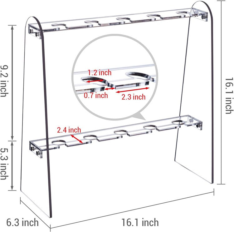 Clear Acrylic Champagne Flute Glass Holder Stand, 2 Tier Hanging Displ ...