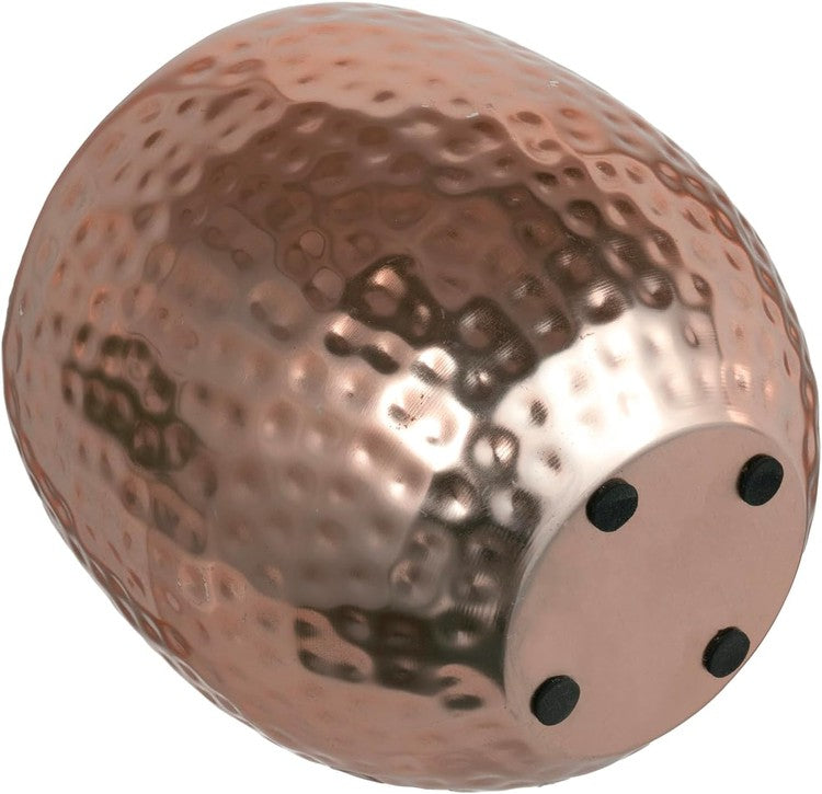 6.5 Inch Copper Metal Planter Pot, Tabletop Decorative Round Plant Container in Pebbled Texture-MyGift
