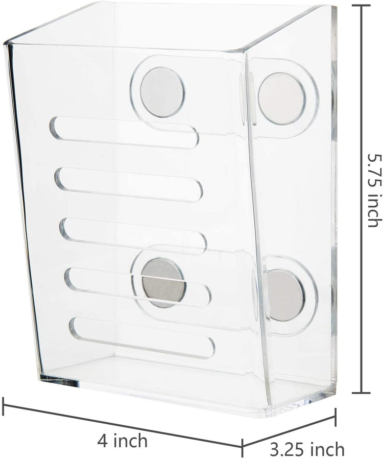Clear Acrylic Magnetic Mounted Whiteboard Marker Holder, Office Supplies Pencil Storage Basket-MyGift