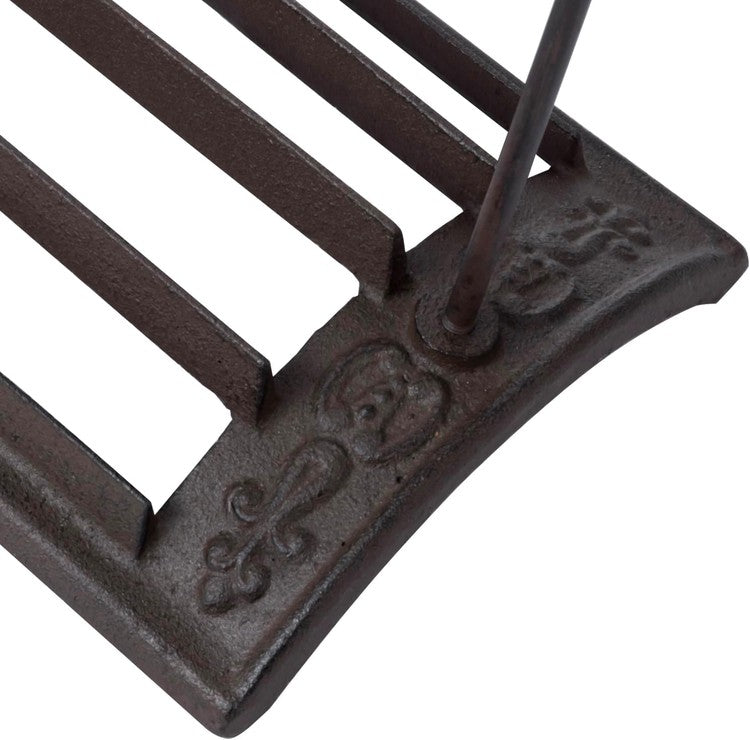Dark Brown Cast Iron Shoe Scraper with Boot Drying Rack, Shoe Dryer for 1 Pair of Boots-MyGift