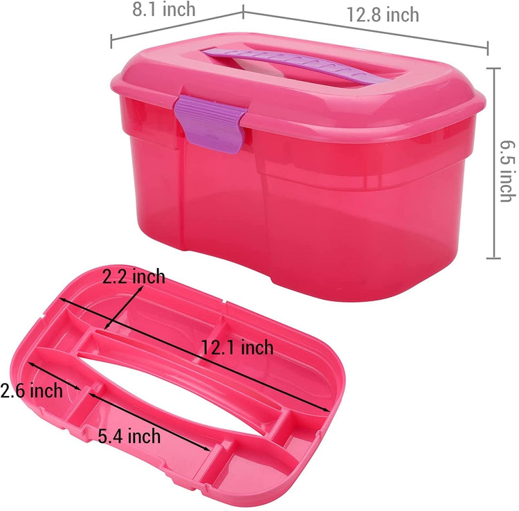 Heavy Duty Plastic First Aid Kit Storage Bin, Arts & Crafts Carrying Case with Removable Tray-MyGift