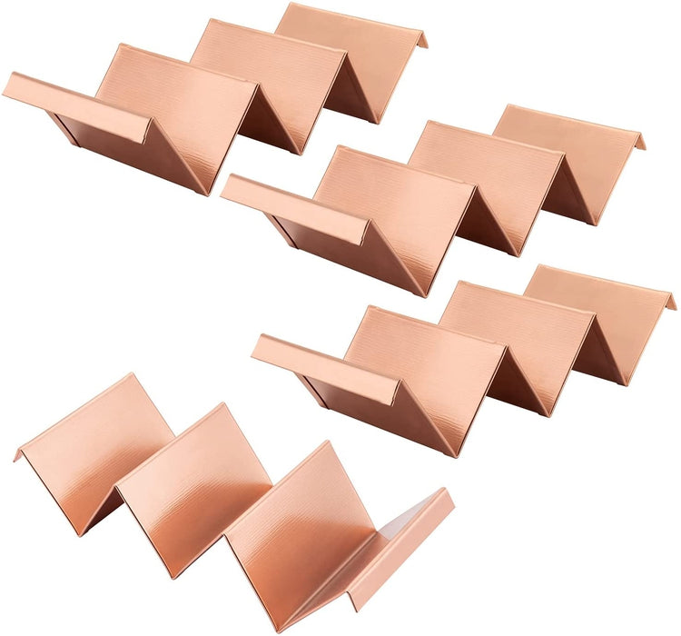 Set of 4, Copper Stainless Steel Taco Holder Tray-MyGift