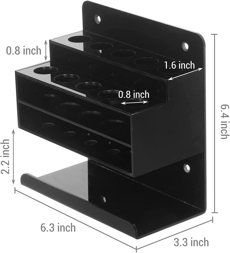 Black Acrylic Whiteboard Accessories Rack, Wall Mounted Dry Erase Marker Holder and Eraser Tray-MyGift