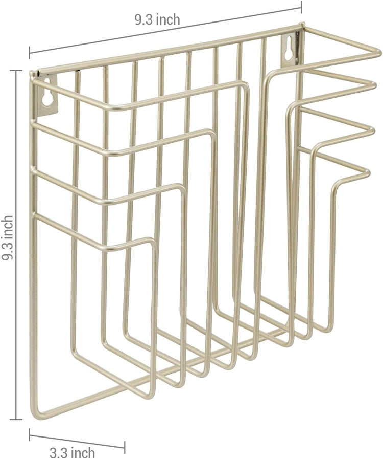 Wall Mounted Brass Metal Wire Floating Magazine Rack, File Folder Holder for Home and Office-MyGift