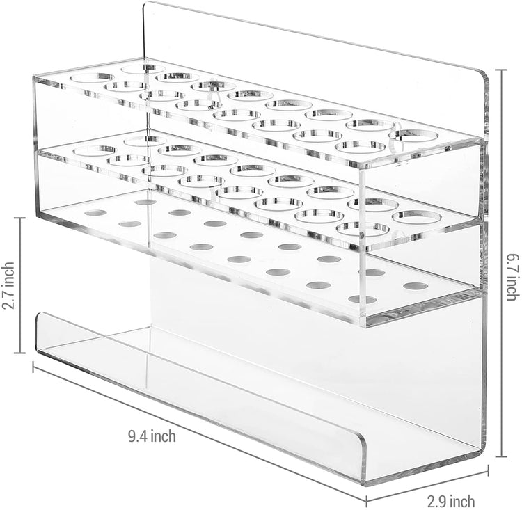 16 Slot Wall Mounted Clear Acrylic Dry Erase Whiteboard Marker Holder