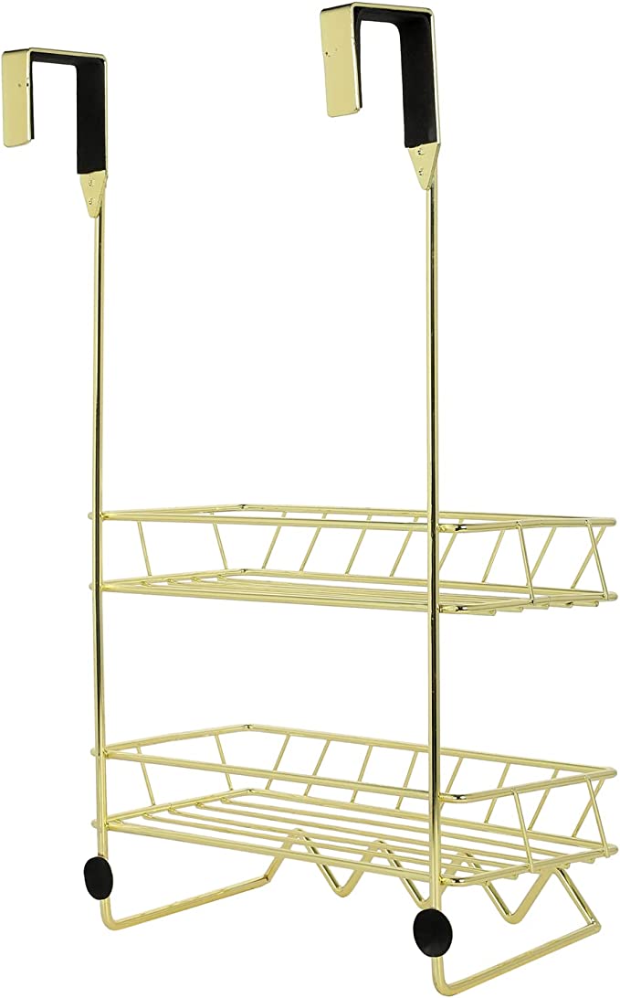 Corner Shower Caddy, 2 Tiers Triangle Bathroom Shelves, Wall Mount  Organizers Storage Shelf Baskets with 4 Hooks 