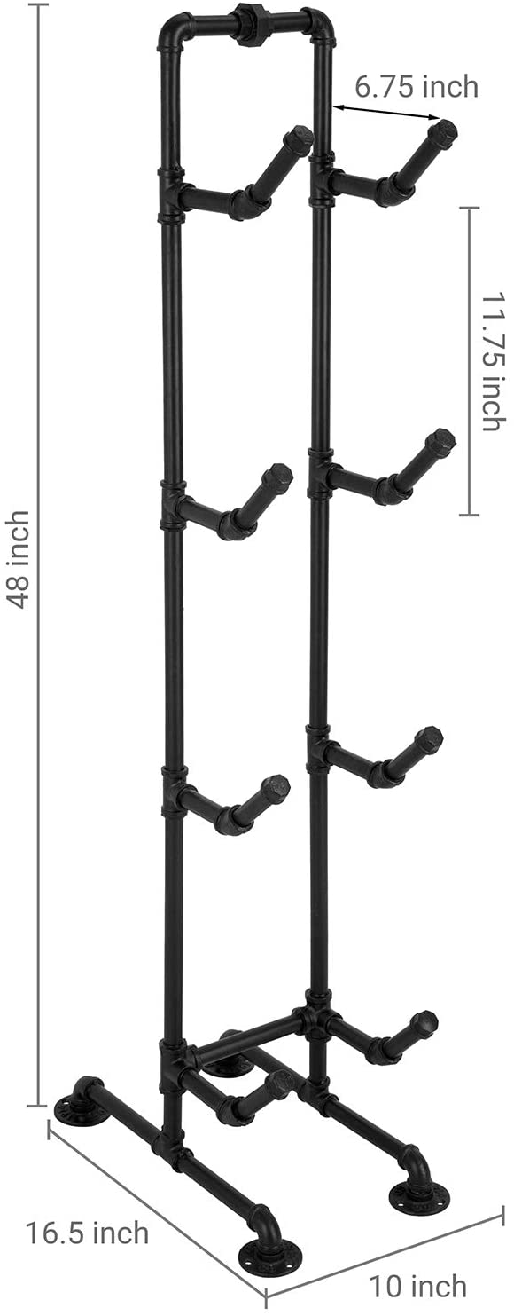 4-Tier Industrial Black Metal Pipe Indoor Outdoor Basketball