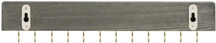 4-Piece Wall Mounted Rustic Gray Wooden Necklace, Bracelet & Earring Jewelry Accessories Storage Rack Set-MyGift