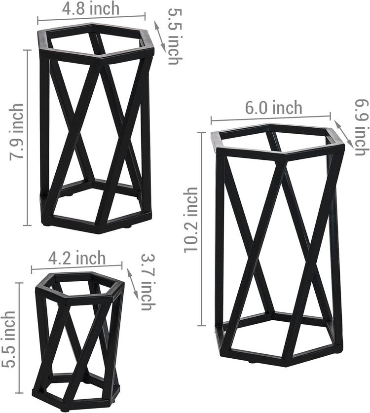 Black Metal Pizza Pedestal Racks, Food Display Stands, Dessert Serving Risers, 3-Piece Set-MyGift