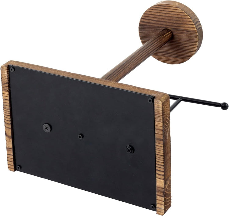 Burnt Wood Hat Rack with Black Metal Wire Jewelry Stand, Tabletop Vanity Display for Watches, Bracelets, Earrings-MyGift