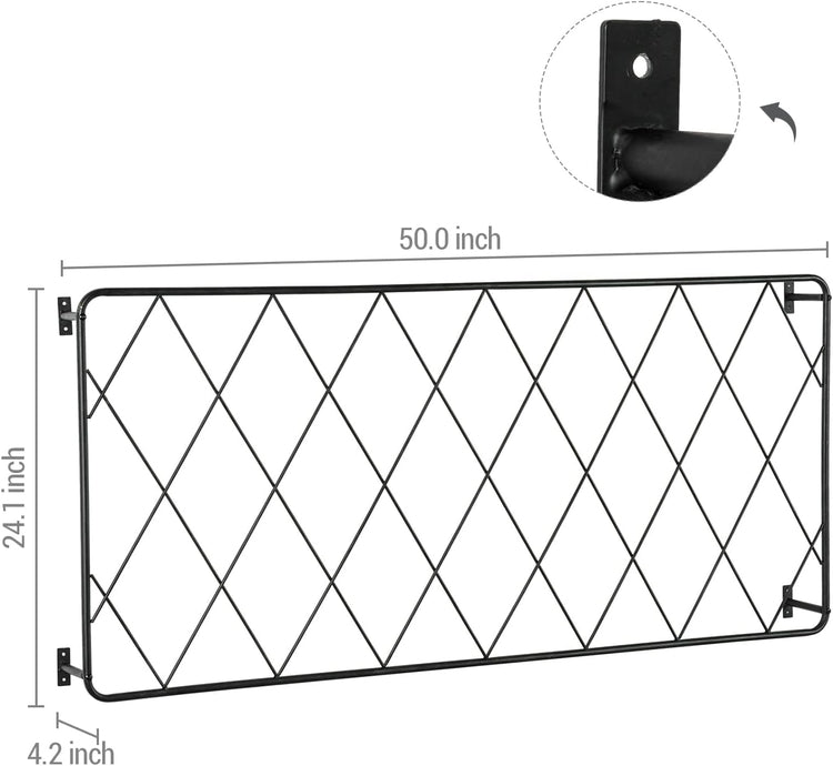 Matte Black Metal Wire Diamond Shaped Garden Trellis, Wall Mounted Lattice Frame for Climbing Plants and Crawling Vines-MyGift
