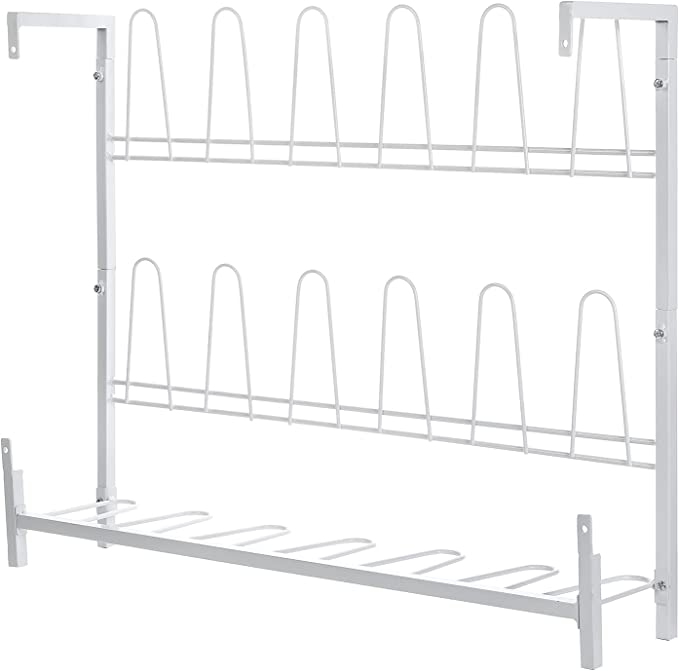 9-Pair Hanging Shoe Organizer, Wall Mounted Metal Boot Organizer and Shoe Rack-MyGift