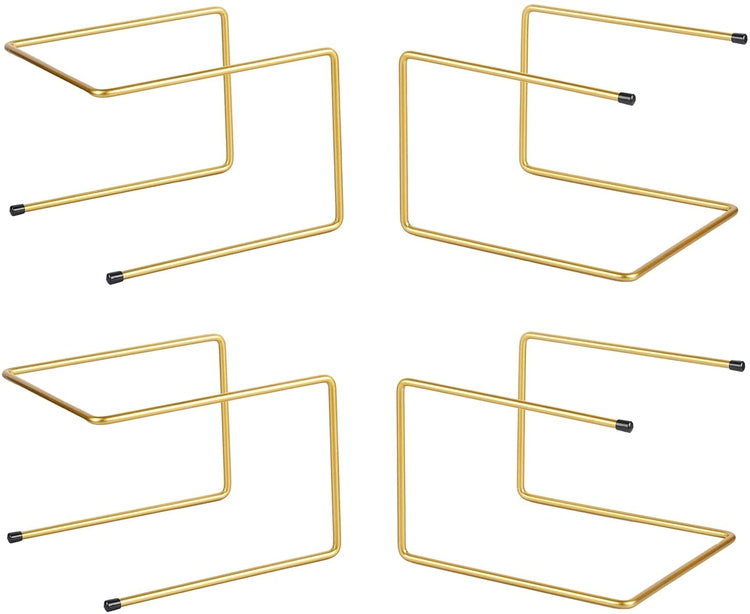 Brass Metal Pizza Table Stands, Tabletop Pizza Pan Riser Food Platter Tray and Display Rack, Set of 4-MyGift