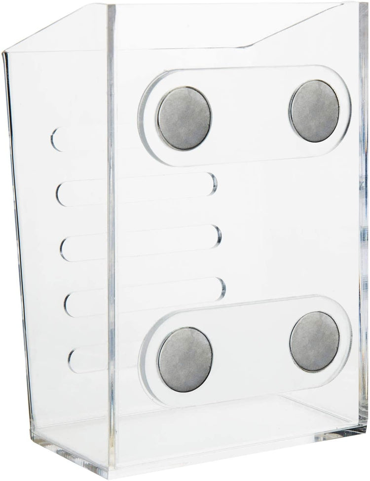 Clear Acrylic Magnetic Mounted Whiteboard Marker Holder, Office Supplies Pencil Storage Basket-MyGift